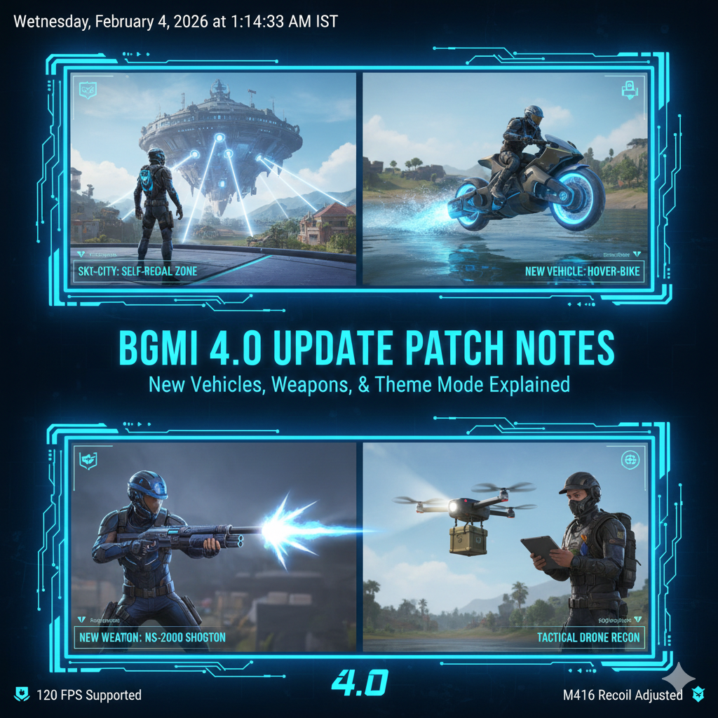 BGMI 4.0 Update Patch Notes: New Vehicles, Weapons, and Theme Mode Explained